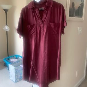 Casual maroon dress